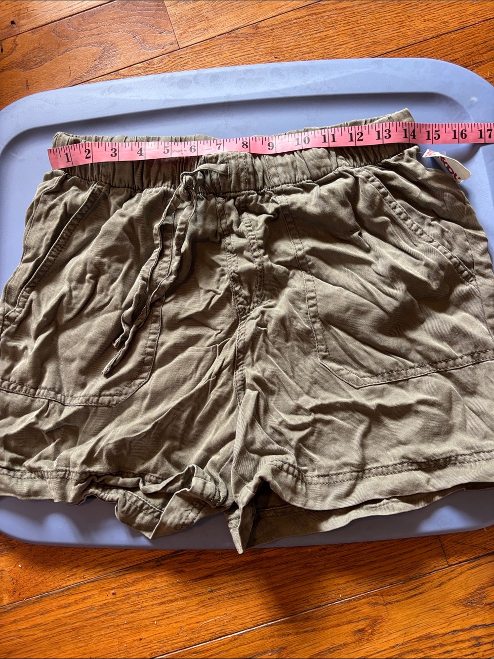 Women’s Olive Green linen Casual Drawstring Shorts RR
